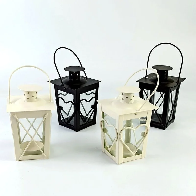 

Wedding Lantern Iron Candle Holder Black Small Nordic Metal Hanging Candle Holder Tealight Chandelier Bougeoir Cage Decoration