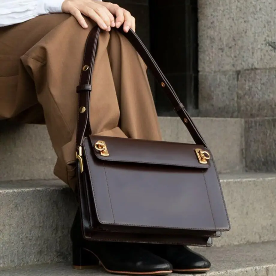 

Vintage Square Armpit bag 2022 New High-quality PU Leather Women's Designer Handbag Luxury brand Shoulder Messenger Bag