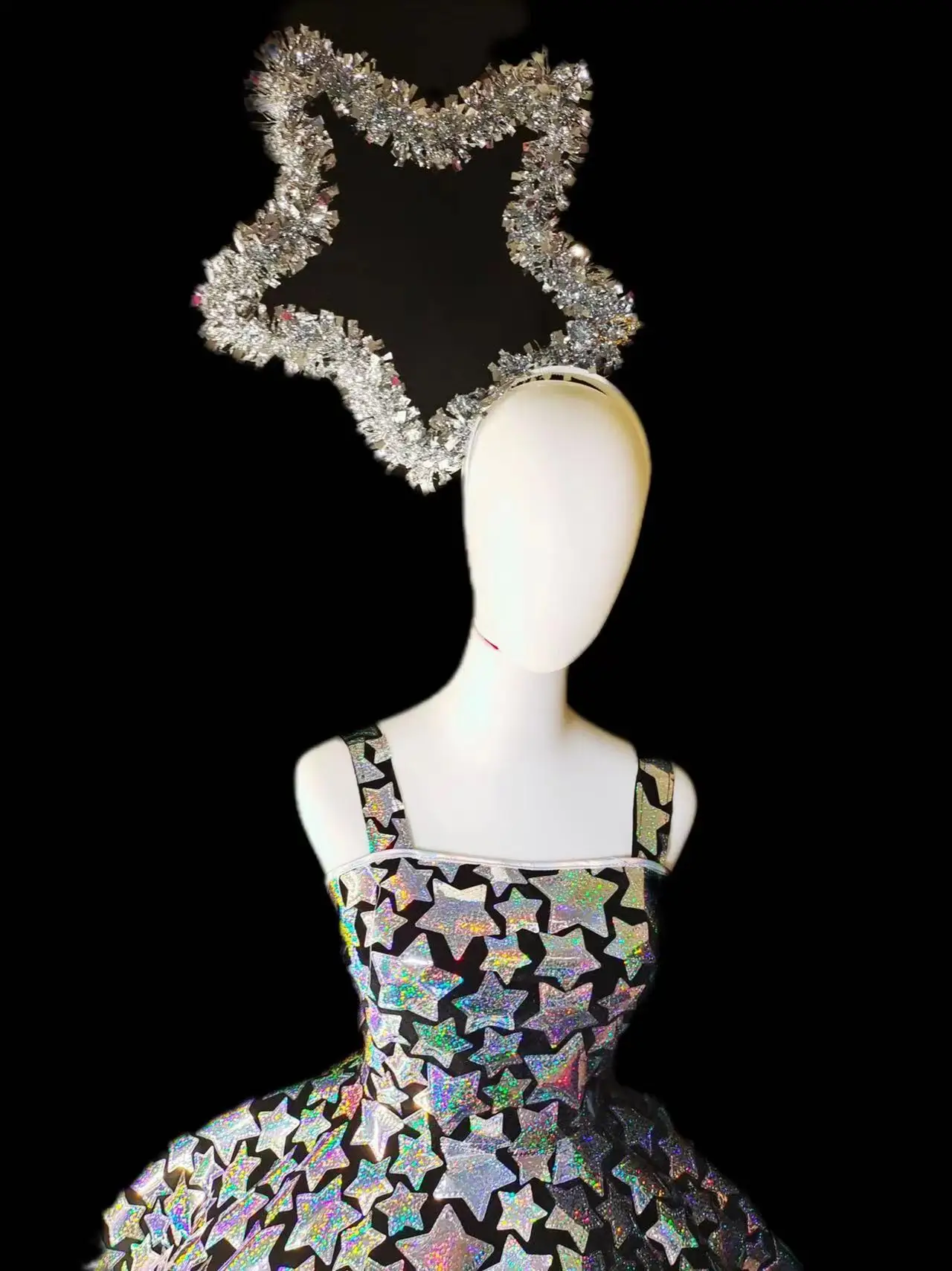 Сексуальное блестящее лазерное зеркальное платье с разрезом певица ведущая