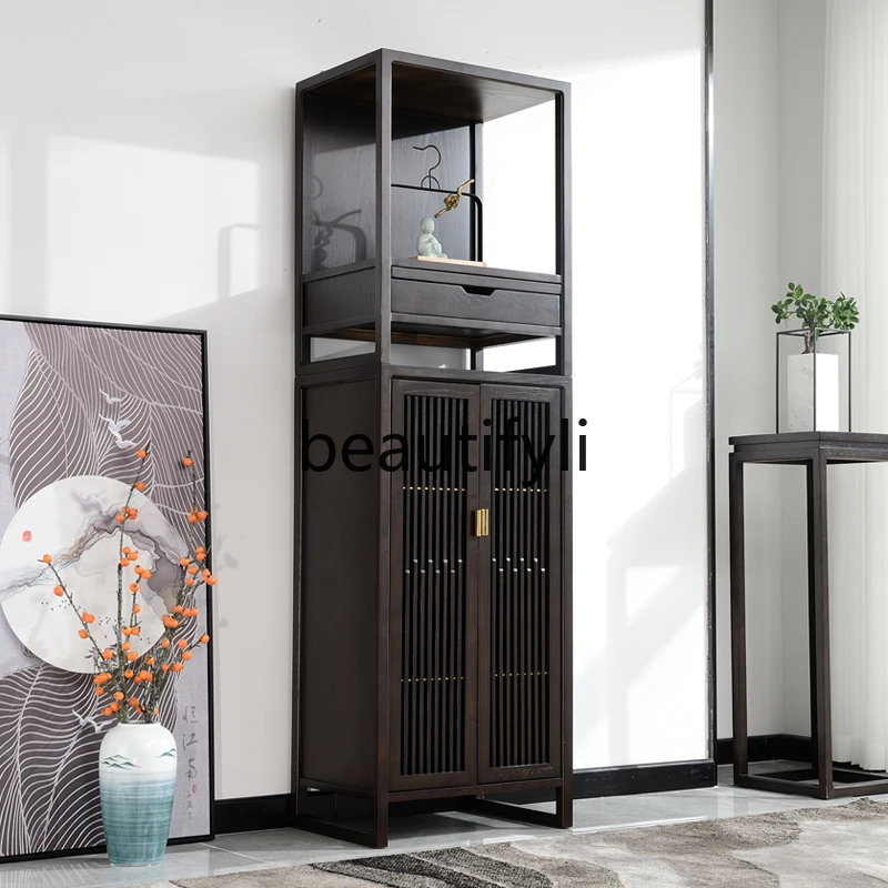 Буддийский храм Гуаньинь новый китайский вертикальный шкаф из цельного дерева