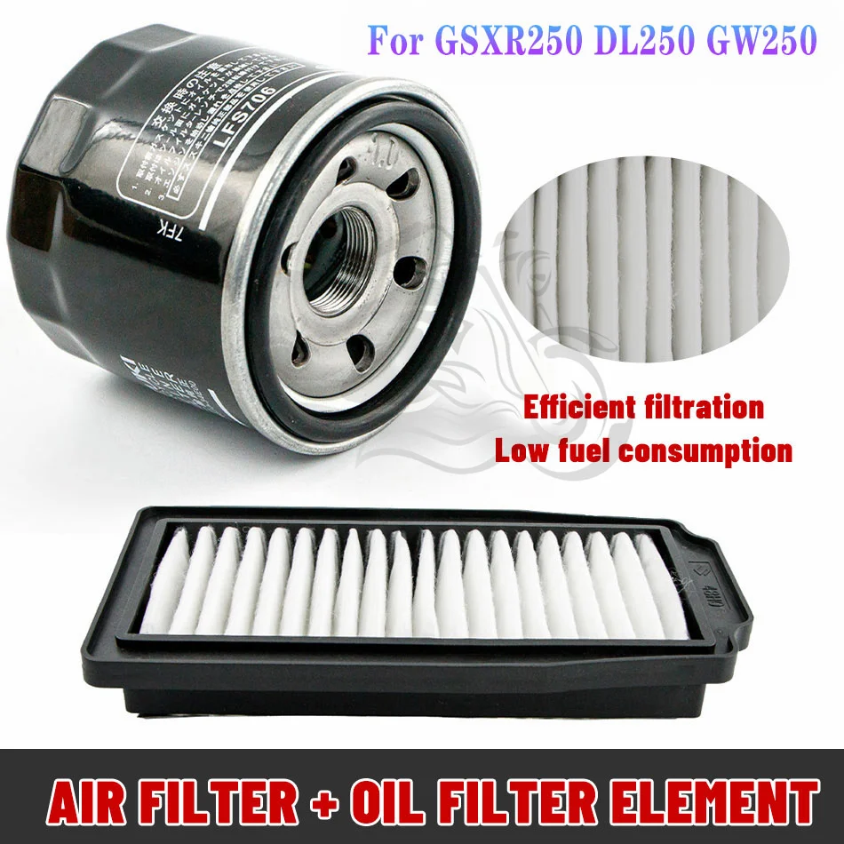 Аксессуары для мотоциклов, комплект воздушных фильтров и масляных фильтров DL 250 GSXR 250, подходит для Suzuki GW250 Inazuma 250 DL250 GSXR250 GSX250R
