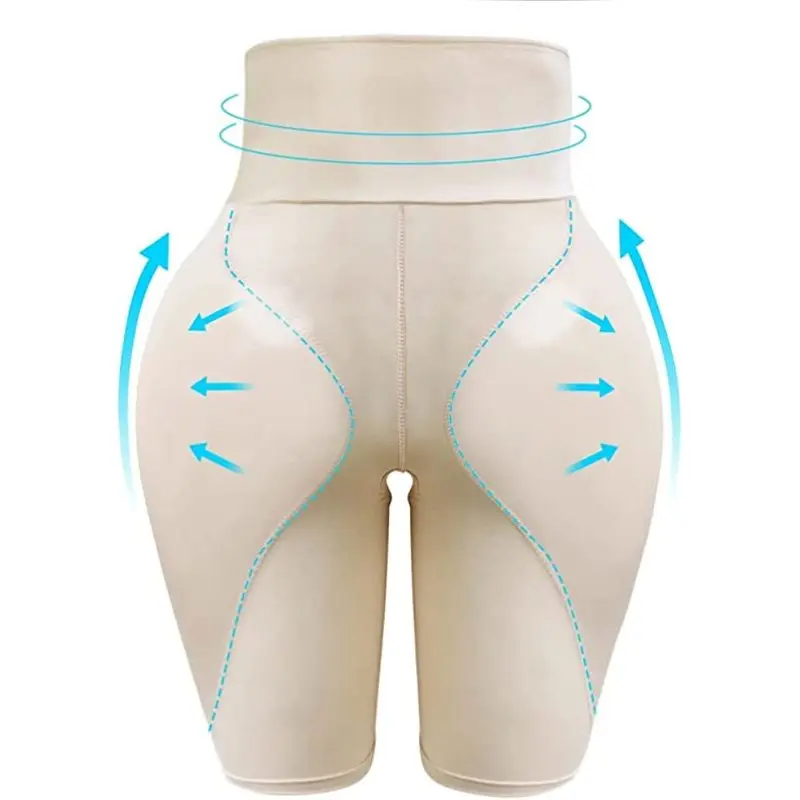 Men Padded Underwear Thigh Control Hip Enhancer Shapewear Shorts High Waist Slimming Body Shaper Boxer Brief S-6XL