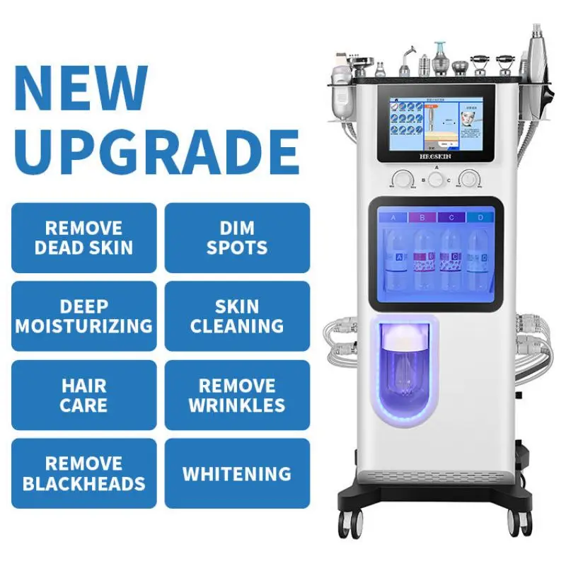 

12 in 1 Multifunction Beauty Dermabrasion Machine For Bio Face Lifting Acne Pore Cleaning Wrinkle Remove Aqua Peeling