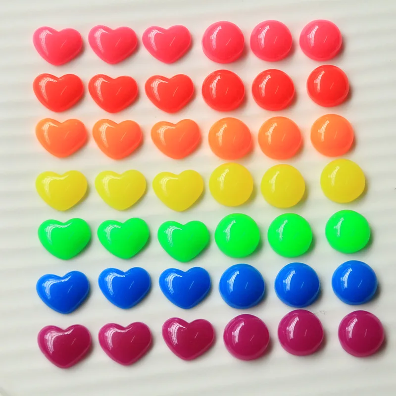 

10 шт. 12 мм корейские флуоресцентные семь цветов с плоской задней стороной из смолы аксессуары для рукоделия ювелирные изделия