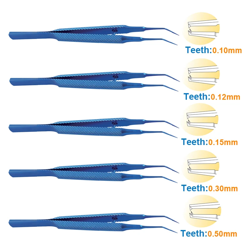 

Ophthalmic Kelman Mcpherson Toothed Forceps Round Handle Tweezers Titanium Alloy Ophthalmic Eye Instrument