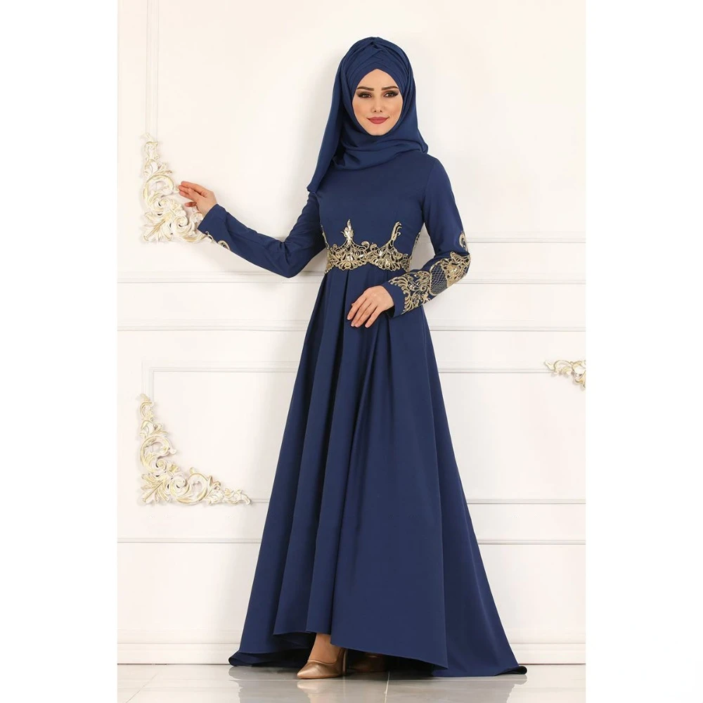 New Three-dimensional Embroidered High Waist Slim National Long Dress Elegant Dress Middle East Abaya Dubai Kaftan Vestidos