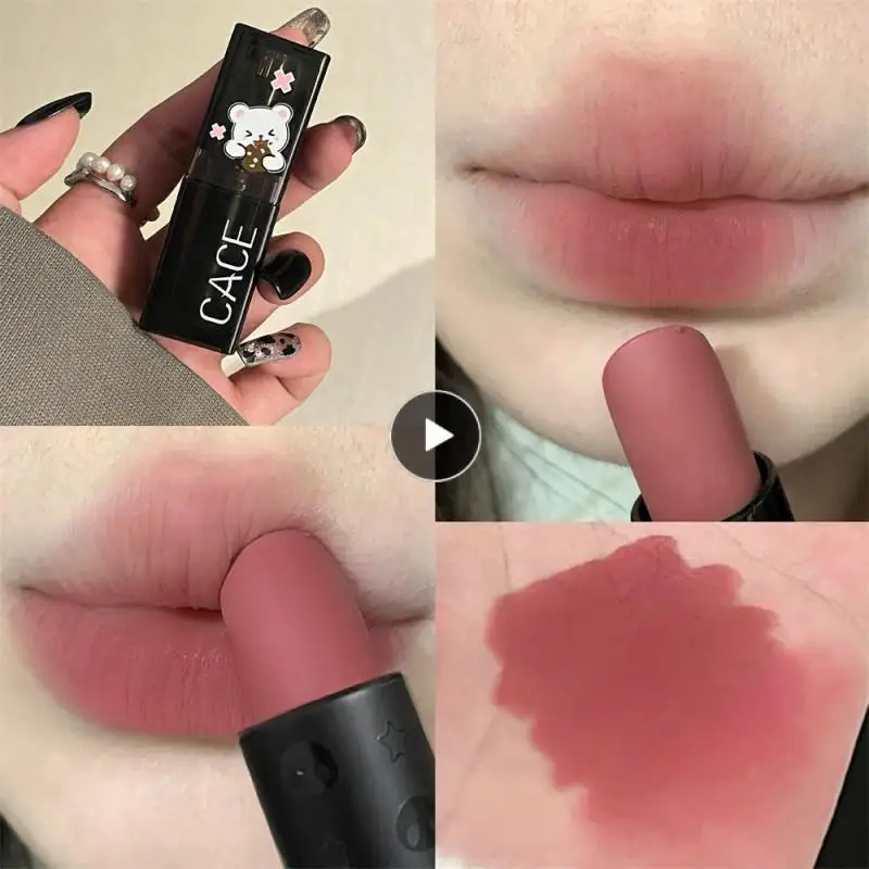 

Velvet Matte Lipstick Soft Mist Lip Glaze Black Tube Lipstick Moisture Lipstick Waterproof Non-stick Cup Lip Tint Pigment