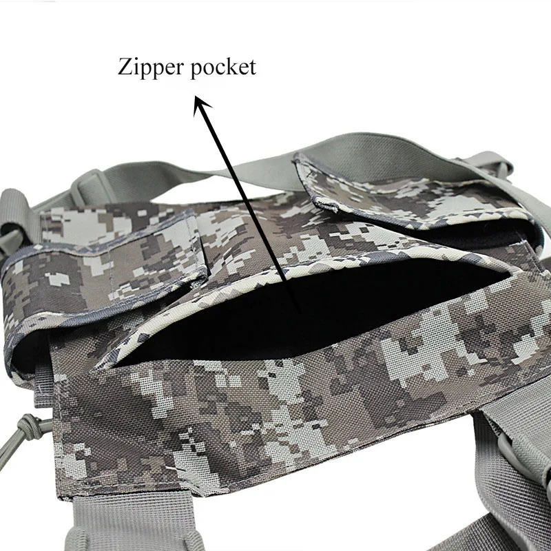 Newest PT-12 Camouflage Nylon Multifunctional Tactical Chest Bag Radio Holder Hanging Adjustable Portable For Military Outdoor