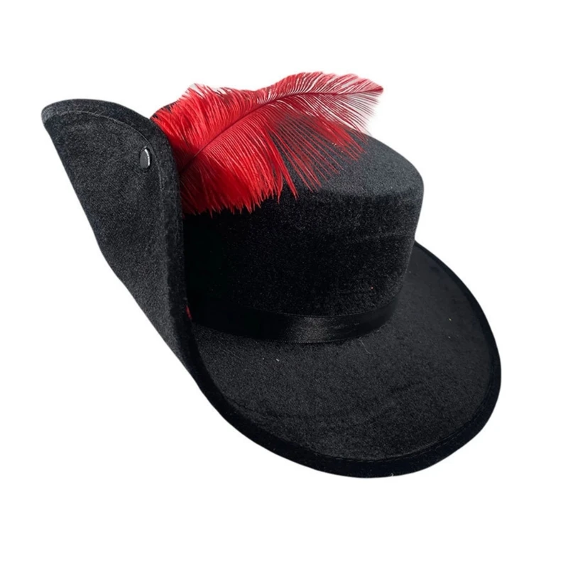 

Gentleman Men Fedora Hat for Winter Autumn Elegant Adult Trilby Felt Church Jazzs Hat with Feather Decors Taking Photo