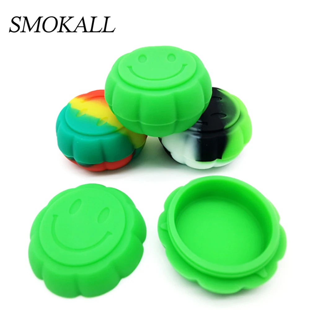 

50Pcs Silicone Jar 6ml Pumpkin Shape Jars Oil Wax Dab Container Tobacco Smoking Accessories Cigarette Cream Liquid Storage Box