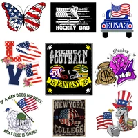 iron on national flag patches for clothing american flag heat transfers stickers on clothes butterfly patch appliques for men