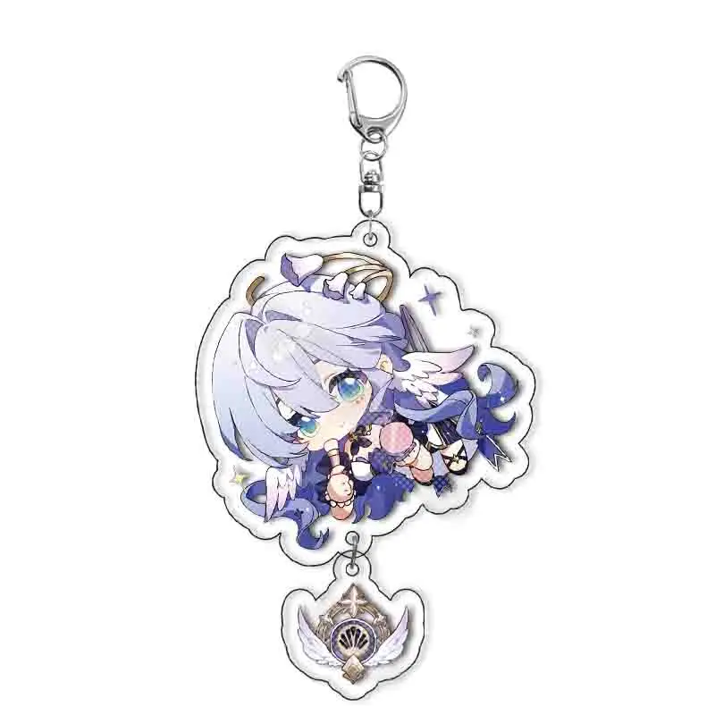 Honkai Star Rail Game Keychain For Penocony Robin Acheron Aventurine Black Swan Sparkle Misha Clara With Pendant