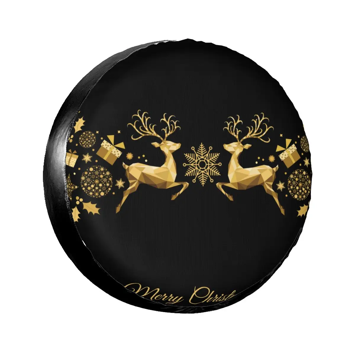 

Spare Wheel Tire Cover Case Pouch Protector Christmas Golden Decoration Car Tyres for Jeep Hummer 14 /15/16/17 Inch