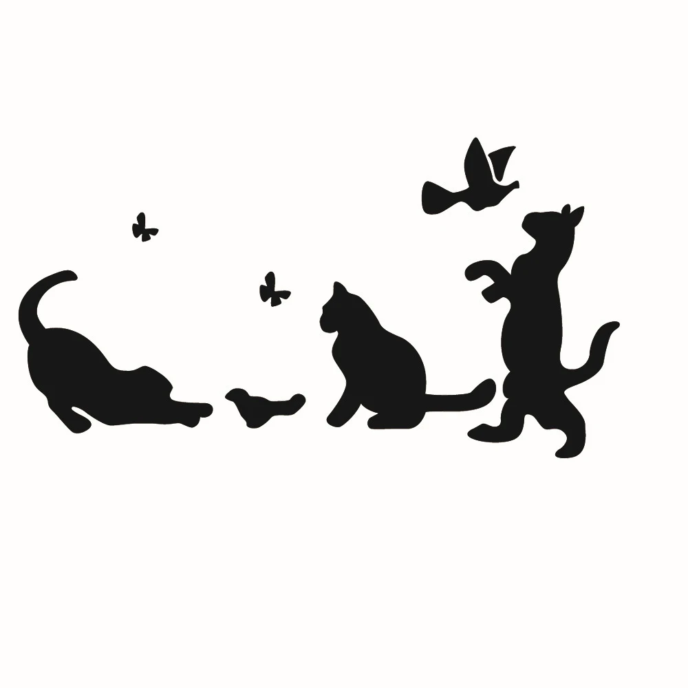 

Room Decor Cat Home Decor Wall Stickers Mirror DIY For Bedroom Aesthetic Animal 3D Acrylic Self-adhesive Decorative Mirrors