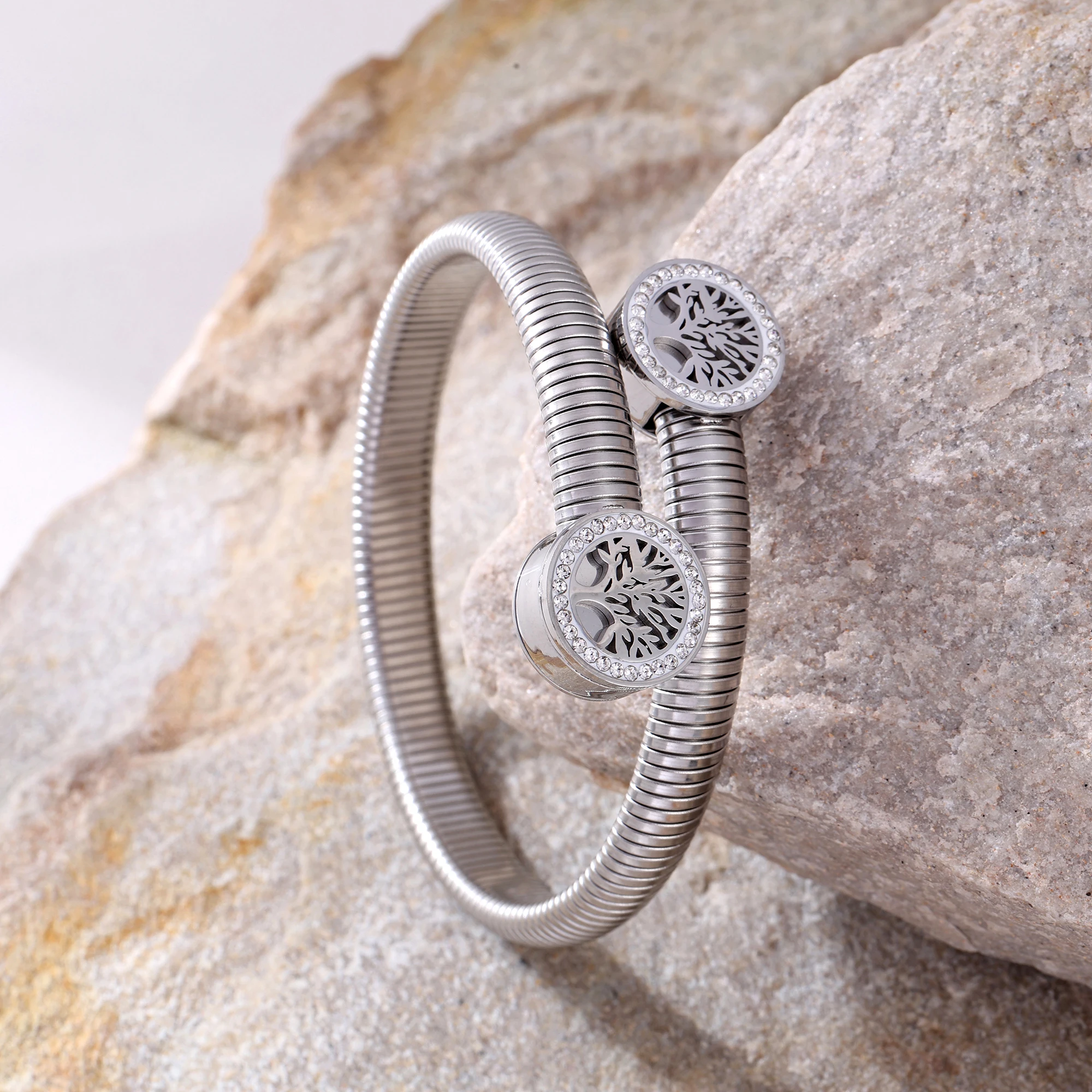 Браслет Древо жизни из нержавеющей стали браслеты для женщин позолоченные 18