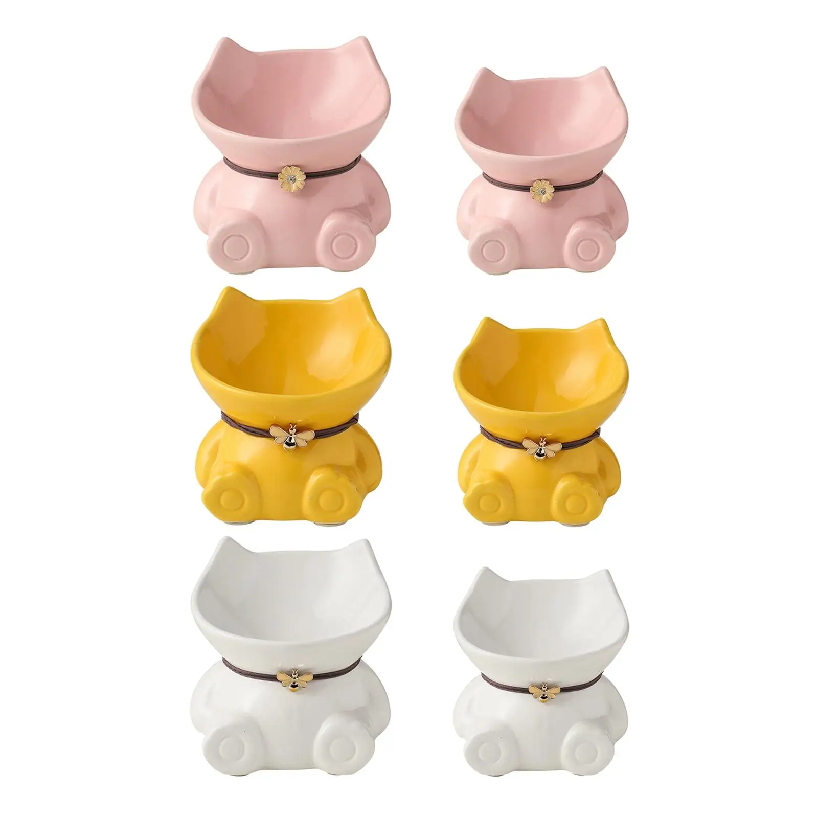 

Elevated Cat Bowl Ceramic Feeding Station Tilted Non Slip Oblique Bowl for Kittens water pet Dogs