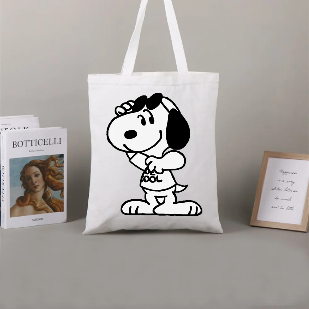

Popular Snoopy Collection Print Women Designer Shoulder Tote Bag Shopping Bag Grocery Eco Reusable Shoulder Bag Women