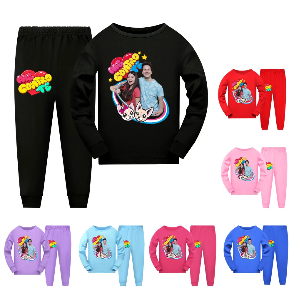 

Kids Sleepwear Long Sleeve Pajamas Spring Autumn Baby Girls Clothes Set Me Contro Te Children's Cotton Homewear For Boys