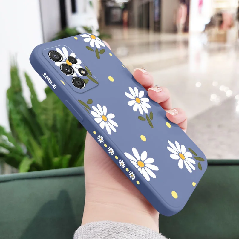Chrysanthemum Case For Samsung A73 A72 A71 A23 A52 A52S A51 A42 A41 A32 A22 A21S A12 A02S A02 4G 5G  A53 A33 A13 A03S A03 Cover