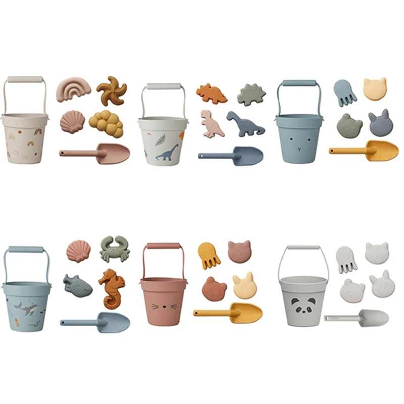 

6Pcs Children Beach Toy Baby Summer Digging Sand Tool With Shovel Water Game Play Outdoor Toy Set Sandbox For Boy Girl