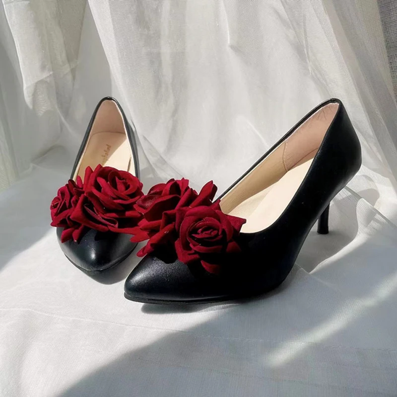 Игра Личность V-психолог вечная ночь косплей обувь черная роза цветок каблуки для