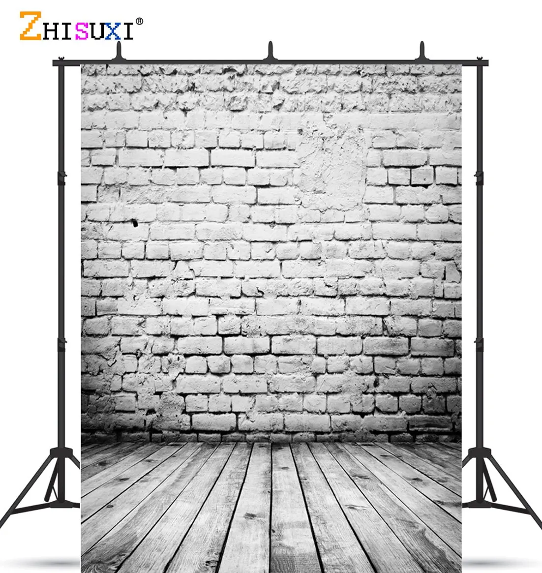 

SHUOZHIKE Art Fabric Vintage Brick Wall Photography Backdrops Wooden Floor Graffiti Photo Background Studio Prop 21622 SLZQ-01
