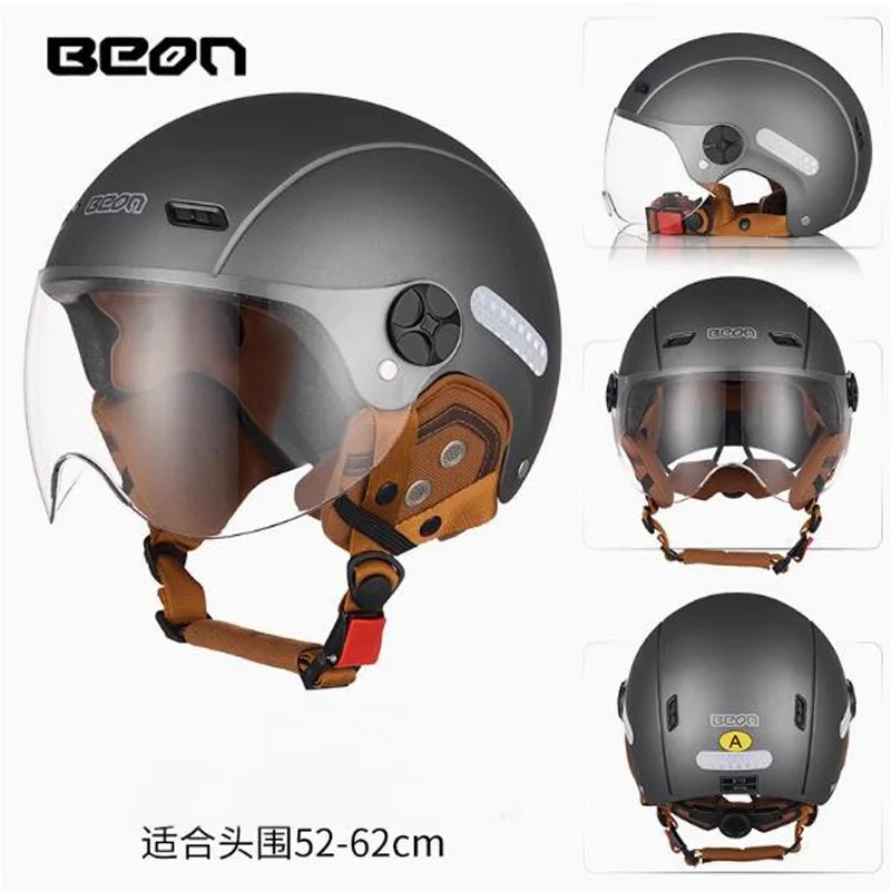 Шлем мотоциклетный полулицевой для мужчин и женщин защитный шлем из АБС-пластика