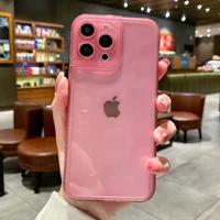 clear tpu phone cover for iphone 13 12 mini 11 pro max xr xs max x 7 8 plus simple pure color soft shiny 3d edage phone case