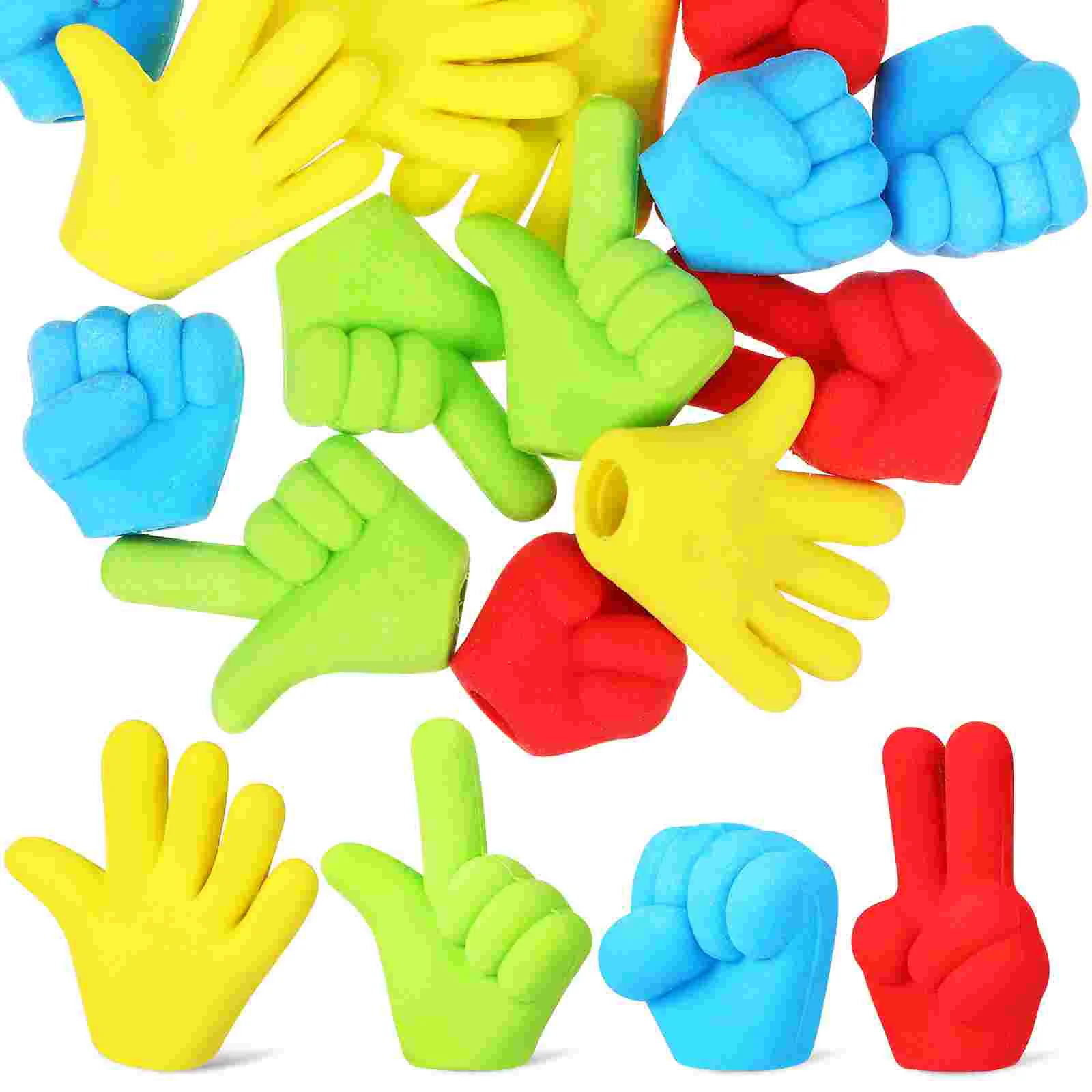 

16pcs Cartoon Erasers Cap Erasers Creative Erasers Toppers Stationary Rubber Erasers