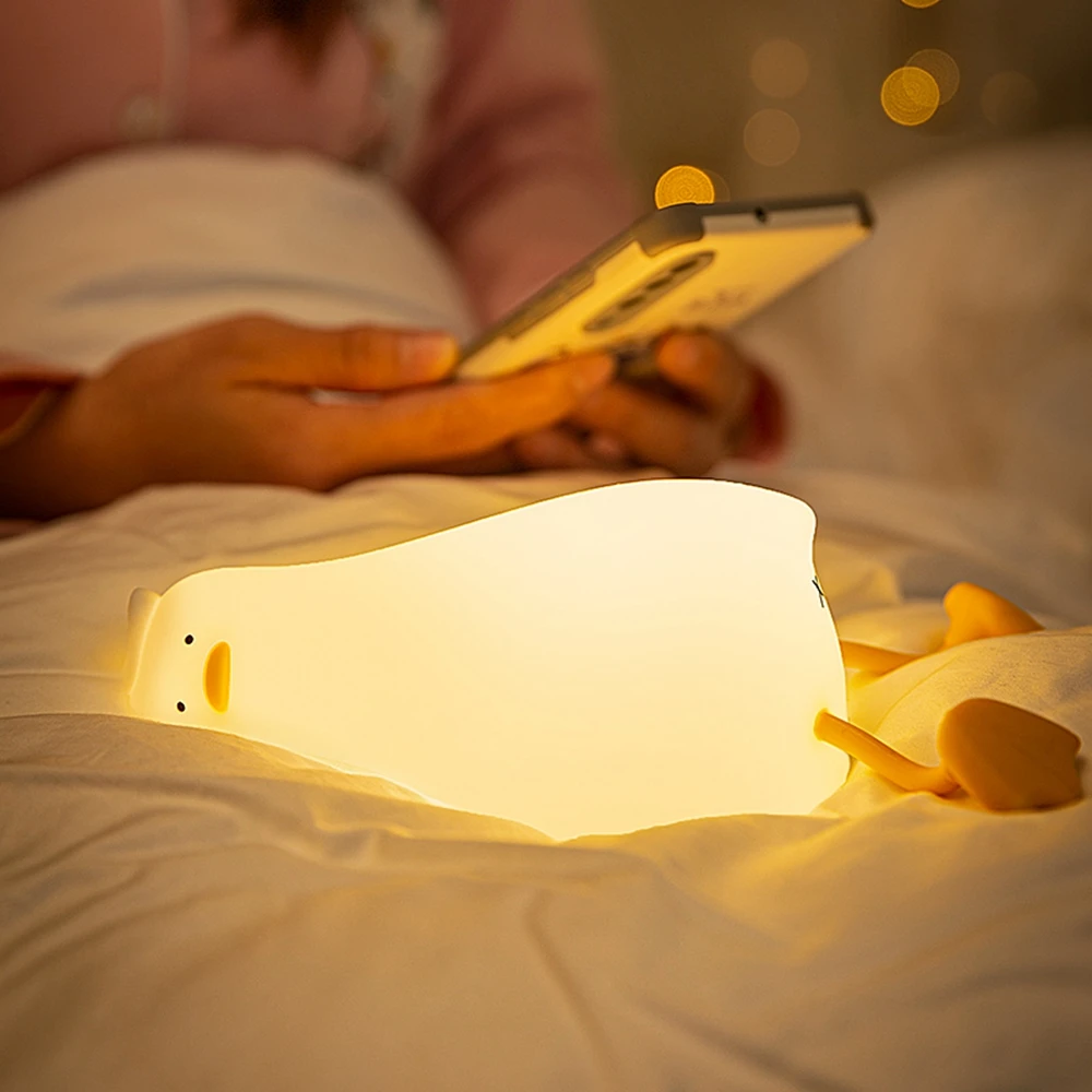 

Led Duck Night Lights USB Rechargeable Patting Switch Children Kid Bedroom Lamp Decoration Atmosphere Table Lamp Birthday Gift
