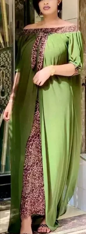 Женское платье с леопардовым принтом, женская одежда в мусульманском стиле