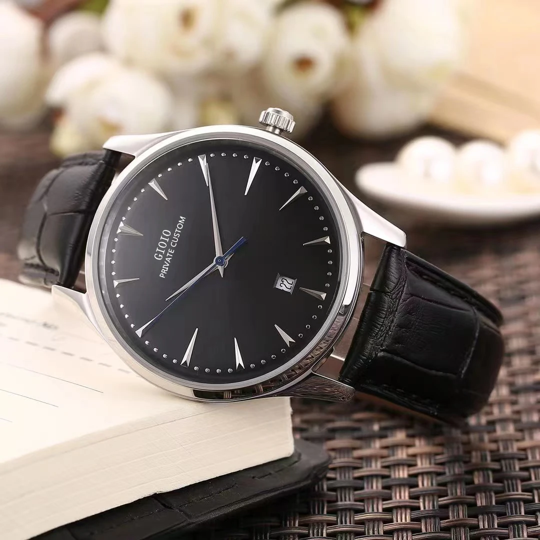 

Luxury Mens Automatic Watch Mechanical Black Brown Leather Rose Rold Silver White Simple