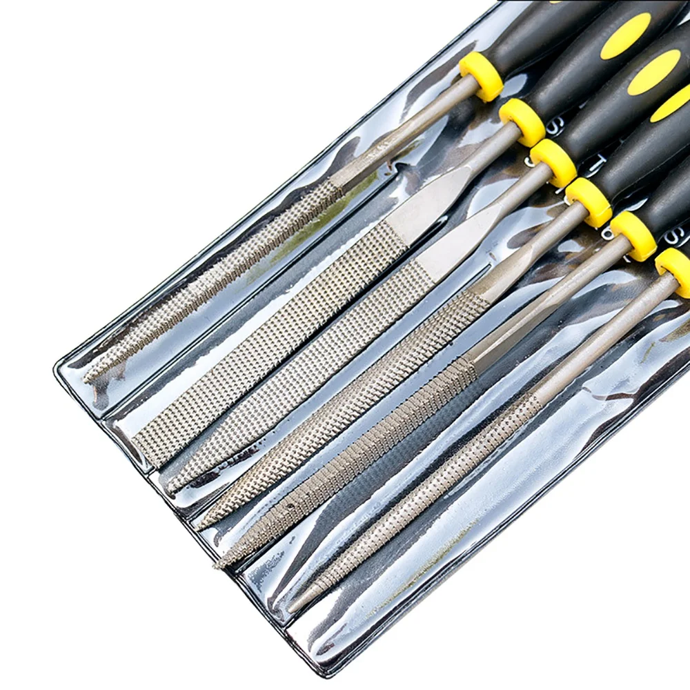 

6x 140mm Mini Metal Rasp Needle Files Set Wood Carving Tools for Steel Rasp Needle Filing Woodworking Hand File Tool