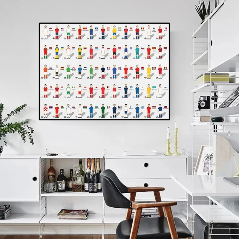 Мировая известная коллекция футбольных игроков постер для футбола флаги