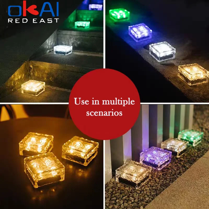 

Solar Brick Ice Cube Lights LED Lights Lawn Outdoor Garden for Path Driveway Landscape Backyard Patio Christmas Decorations