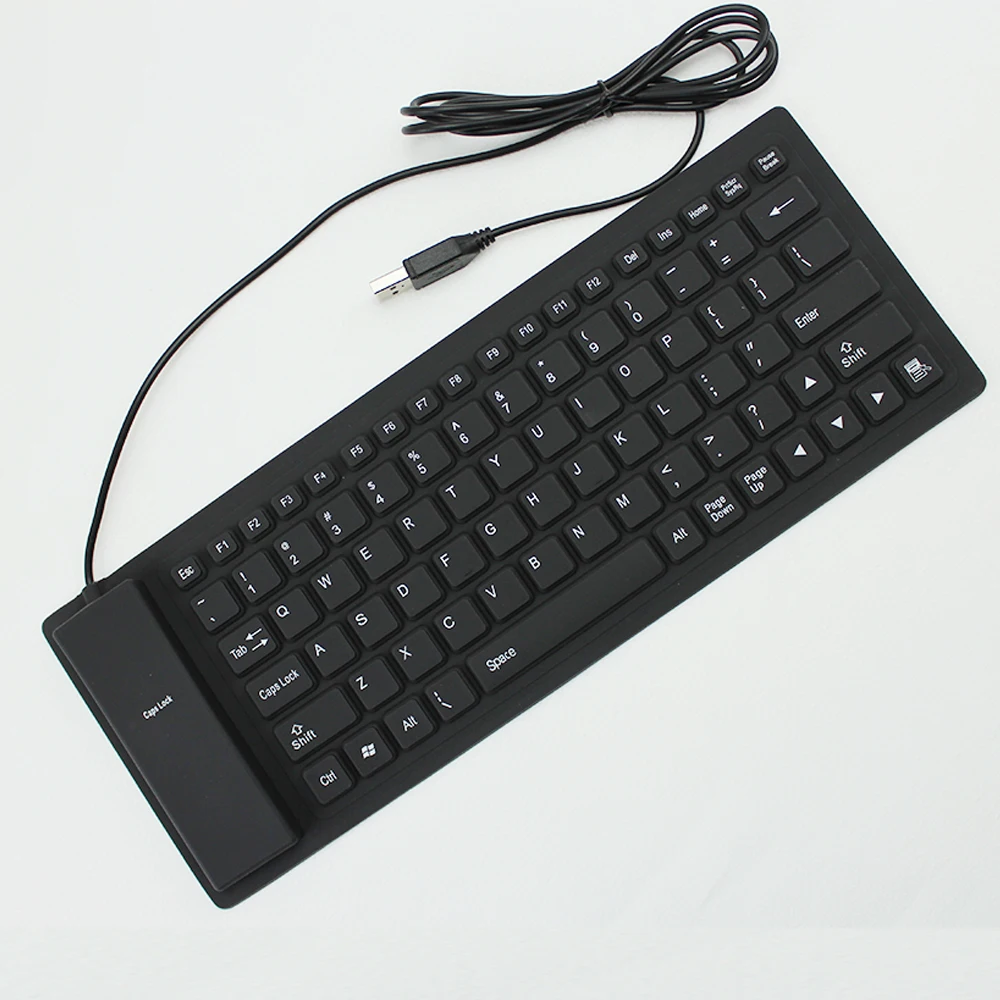 Мини 84 клавиши силиконовая клавиатура проводная USB портативная складная тихая