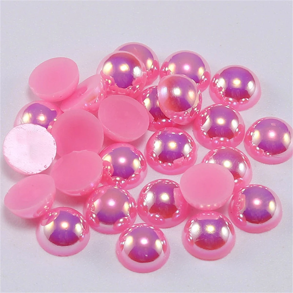 

2mm-14mm Semicircle Flat Bottom AB Color ABS Imitation Pearl Acrylic Resin Half Face Pearl DIY Mobile Phone Manicure