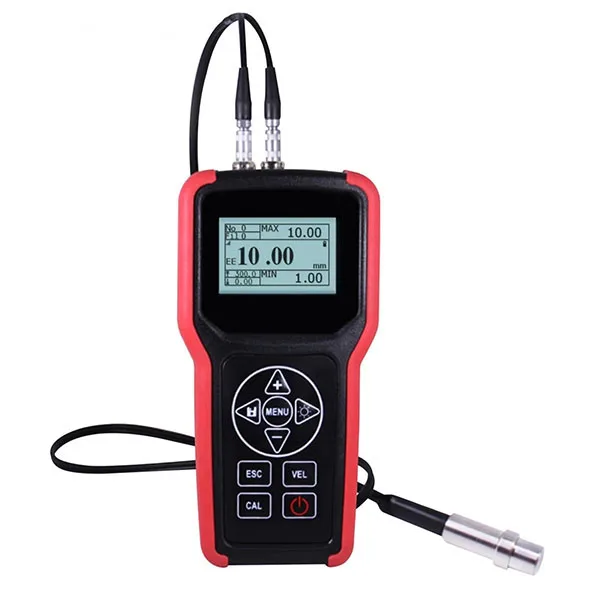 

Ultrasonic Metal Steel Aluminum Glass Fiber Thickness Velocity Gauge Meter Tester with Backlight Internal Memory 100000 LCD