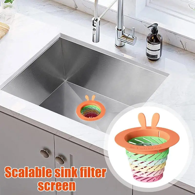 Ful Sink Drain Strainer Telescopic Floor Drain Filter Multiuse Hair Catch Shower Strainer For Bathroom Kitchen Accessories