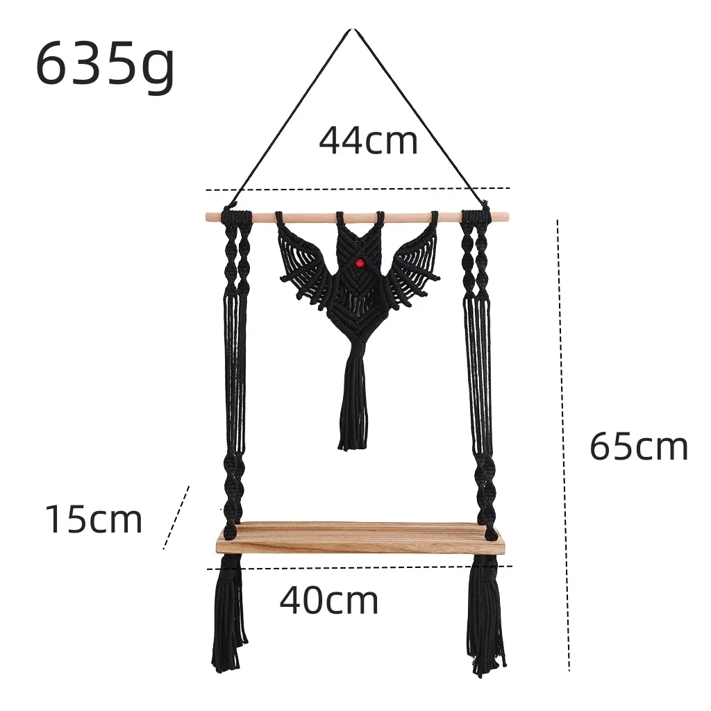 Макраме Хэллоуин в форме летучей мыши гобелены настенные органайзеры для