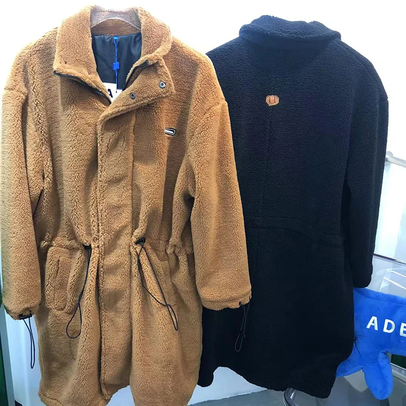 

ERROR Coats ADER Black Oversized Thickened Granular Velvet Men Women 1:1 High Quality Adererror Lamb Wool Jackets