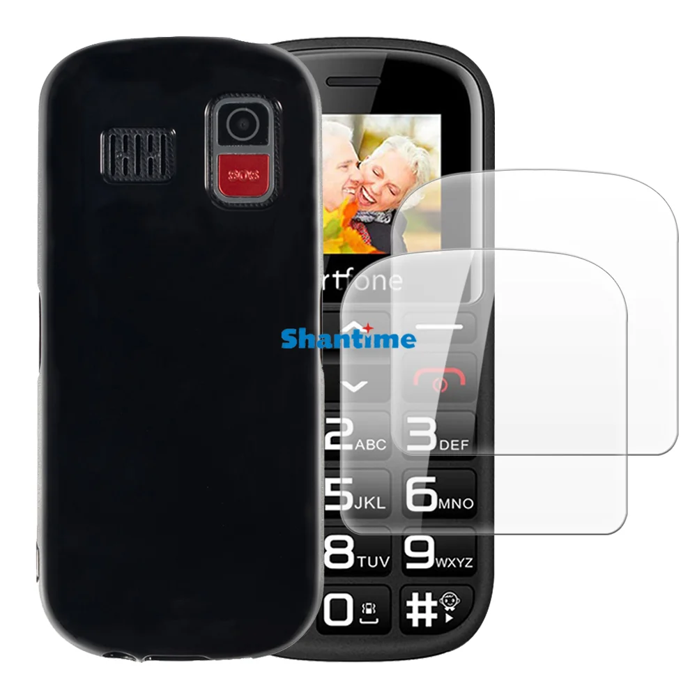 Мягкий чехол + 2 комплекта защитных пленок из закаленного стекла для Artfone CS182 CS188