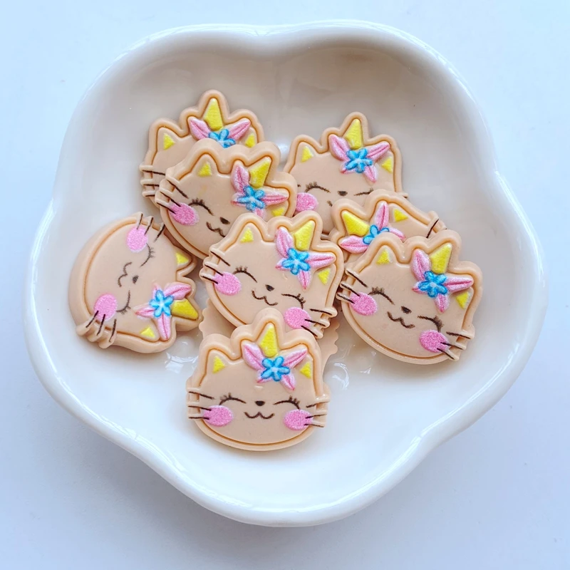 10 шт. новые милые мини-украшения в виде кота с рогами