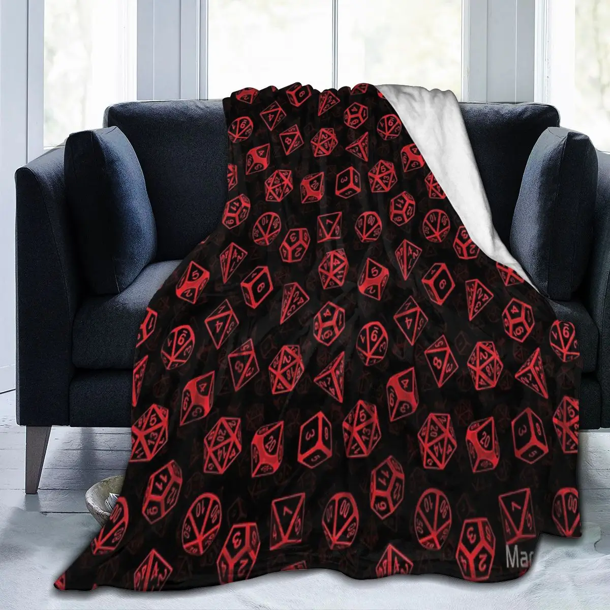 

D20 Dice Set Pattern Blanket, Facecloth Blanket Blanket Personalized Blanket AntiPilling Customizable