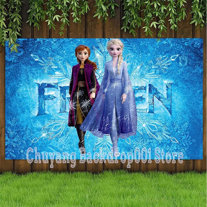 Виниловый фон для фотосъемки детей с изображением принцессы из мультфильма