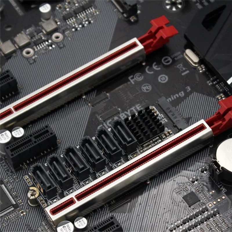 Переходная карта M.2 MKEY PCI-E NVME — SATA3.0 PCIE SATA 6Gpbsx6-портовая плата расширения ASM1166