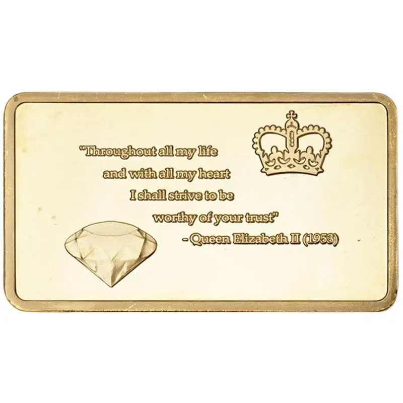 

Queen Elizabeth Collectible Gold Plated Bar Queen Of England Gold Plated Bar For Collection Her Majesty Queen Elizabeth II Gold