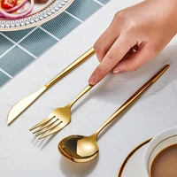 korean lovely golden pointed spoon stainless steel spoon dessert spoon western tableware coffee stirring spoon