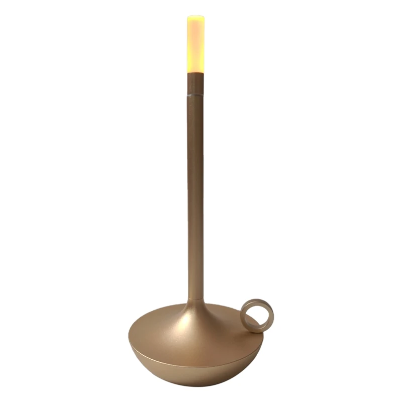 

Перезаряжаемая настольная лампа 1800 мАч, регулируемая сенсорная настольная лампа в стиле ретро для спальни, ресторана, украшение светодиодный Gold