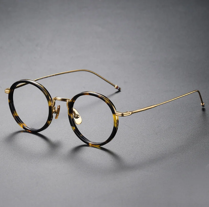 

Round Frame Eyeglasses Pure Titanium Men Retro Optical Eyewear Replaceable Lens Prescription Vintage Ultralight Glasses Women